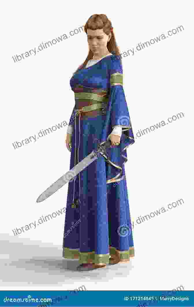 Olga Standing Tall In A Flowing Dress, Holding A Sword And Shield Olga: One Of The Dobrynia Chronicles